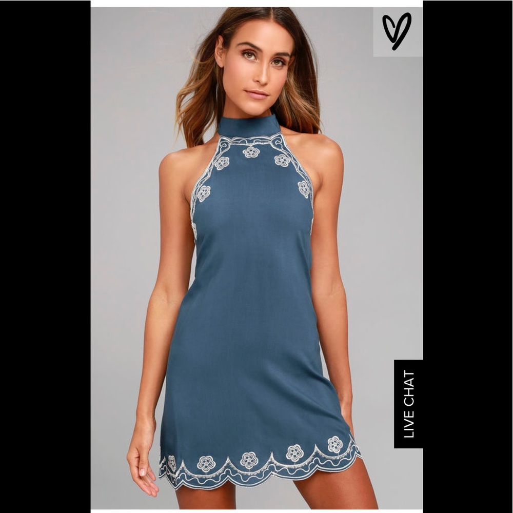 Lulus blue halter dress